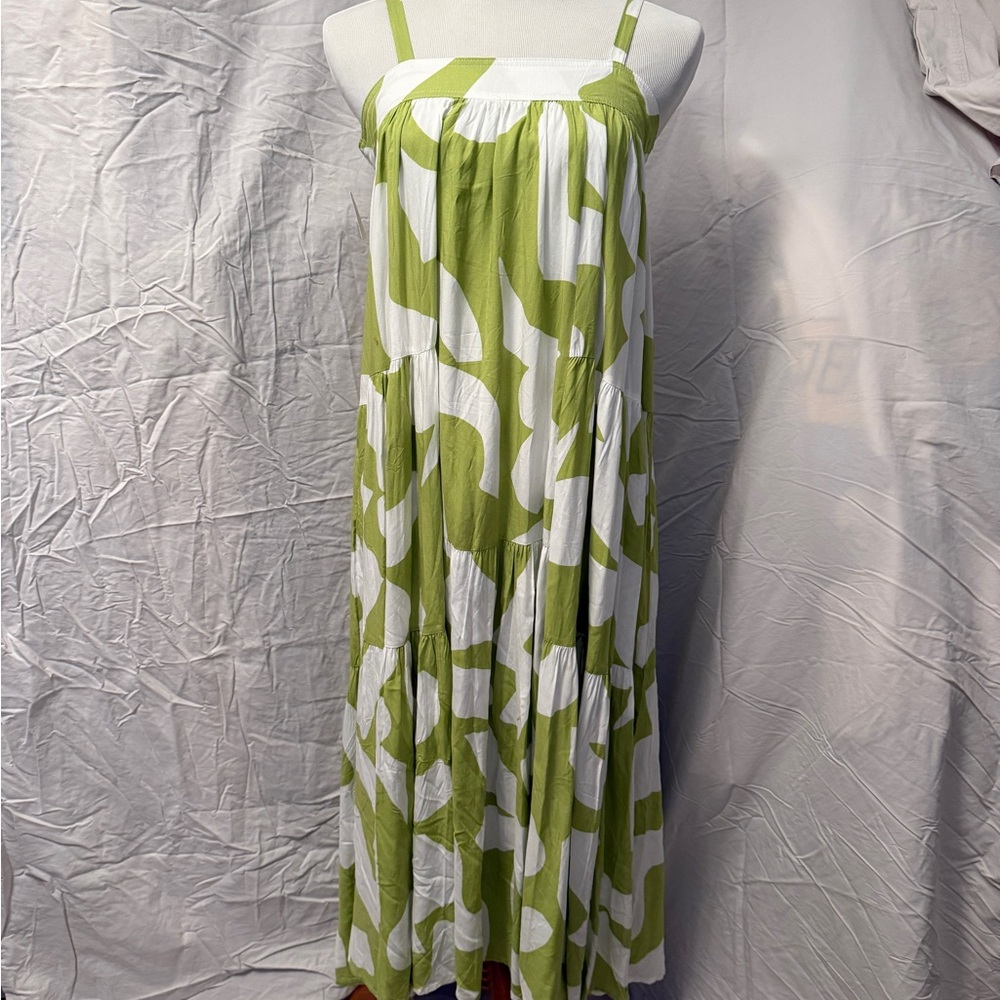 Green and White Women's Dress